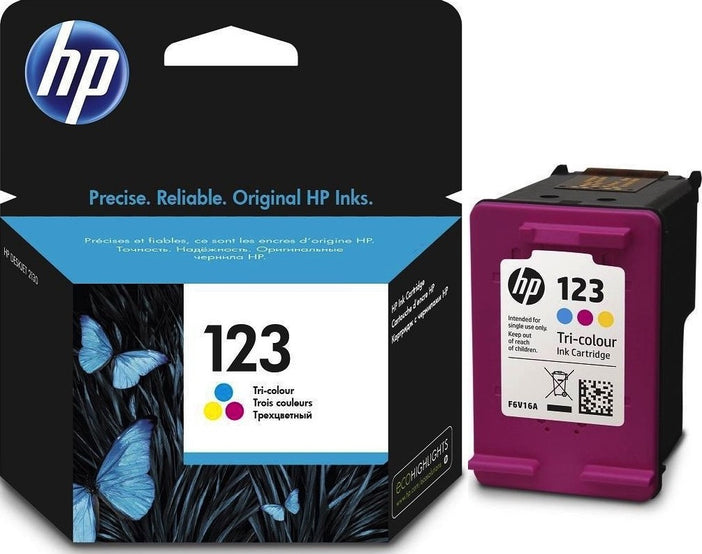 HP 123 Tri-Colour Original Ink Advantage Cartridge - F6V16AE