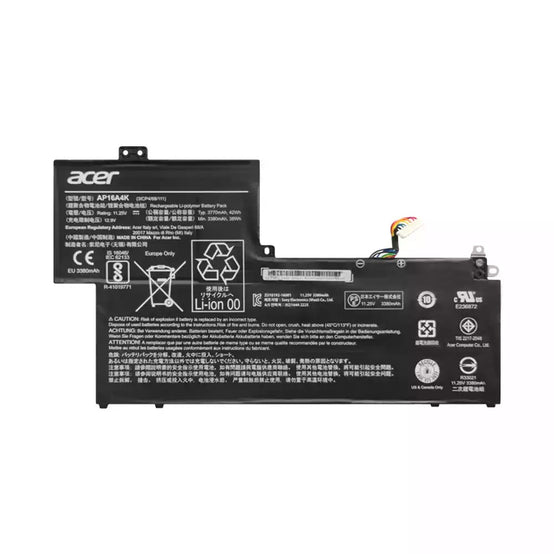 Acer AP16A4K Aspire One Cloudbook KT.00304.003 AO1-132-C68W Swift SF 113-31-CO2P Laptop Battery