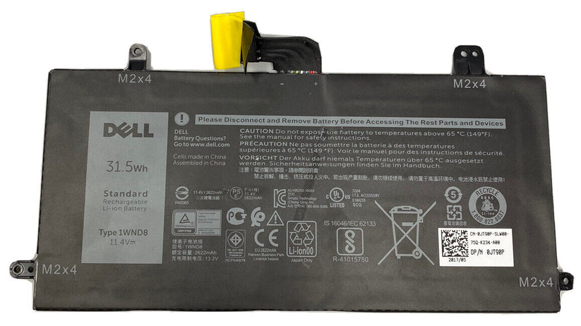 Original 31.5Wh DELL 1WND8 J0PGR JT90P 05JT8G Latitude 12 5285 5290 5285 2-in-1 Laptop Battery