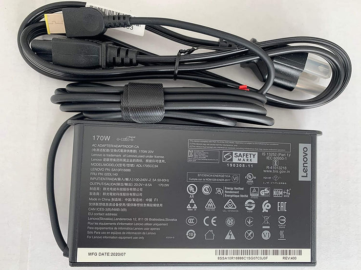 Original Lenovo 20V 8.5A 170W USB Pin ADL170SCC3A Legion 5 ThinkPad P53 Laptop Charger