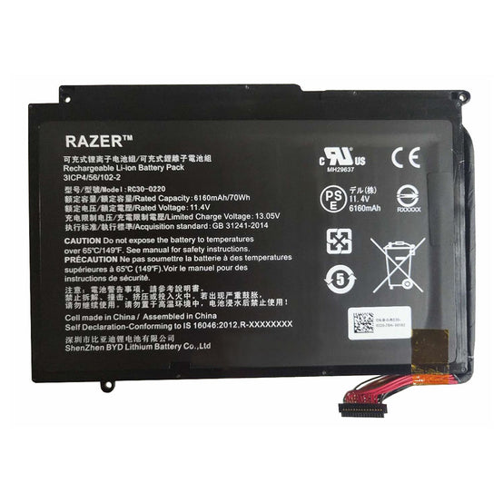 11.4V 70Wh Razer RC30-0220 Razer Blade Pro 17″ (2017) i7-7700HK GTX 1060 RZ09-0220 RZ09-02202 Series Notebook Battery