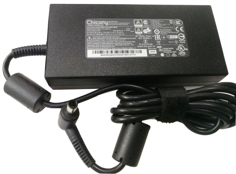 Original Acer MSI Asus Gigabyte 230W 19.5V 11.8A Slim Laptop Charger - 7.4x5.0mm With Pin Connector Size - Model: Chicony A12-230P1A, A17-230P1A, A230A012L